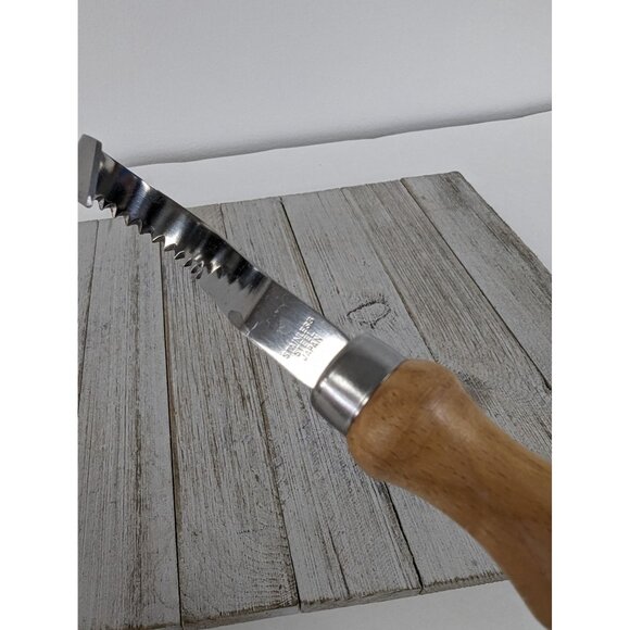 Multipurpose Food Garnishing Tool Chocolate Butter Curler Wood Handle 7 1/2" - Picture 7 of 7